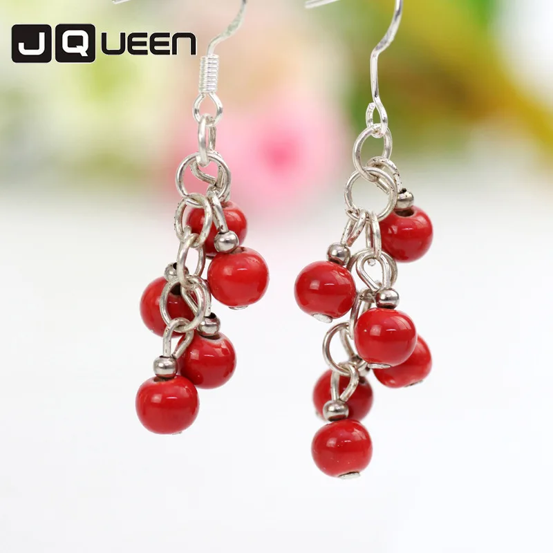 Классический Модный керамический красный Имитация жемчужной сережки Этнические