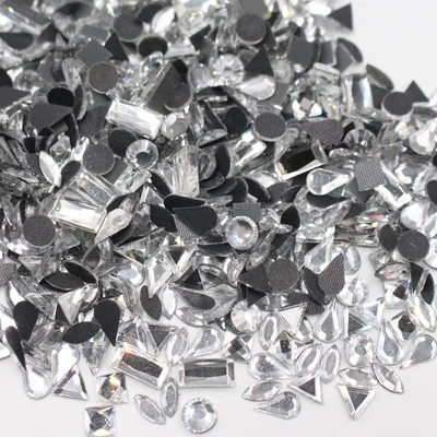 500pc Crystal Новинка, Хит, разные размеры, прозрачные стразы в форме микс, стразы со стразами, Стразы для украшения свадебных платьев - Цвет: 500pc Crystal