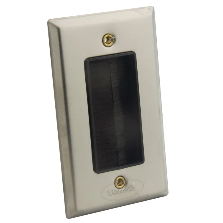 

Stainless Steel Brush Wall Plate Bristles Port Insert Cover Outlet Mount Panel