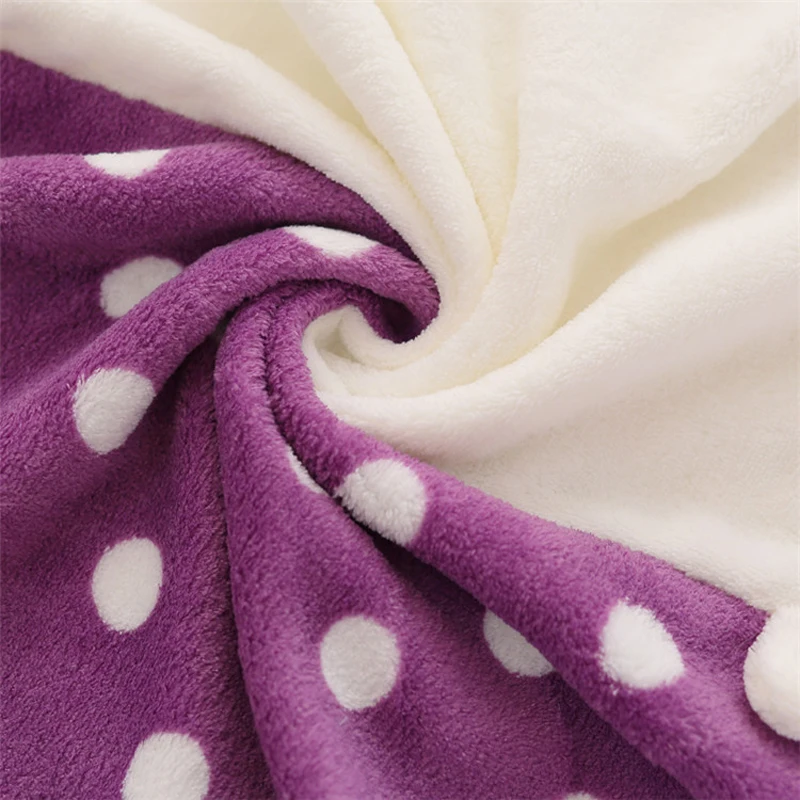 Креативная детская простыня в подарок фланелевое одеяло горошек 80*100 см рулон