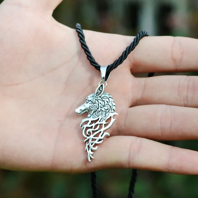 Homme Викинг Волчья Голова Кулон Цепочки и ожерелья Игра престолов животного Neckless