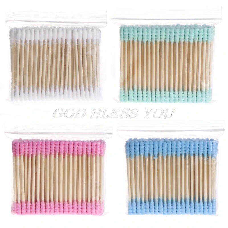 100 шт. двусторонние косметические ватные палочки для ушей|Ватные палочки| |
