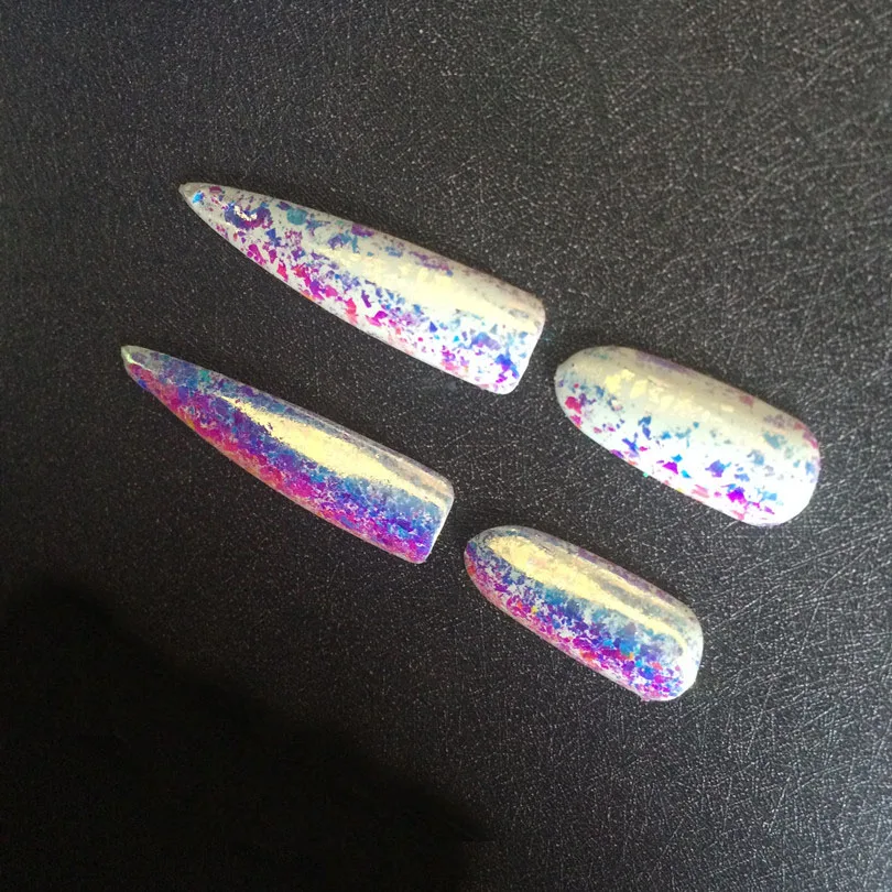 0 1 г Аврора хлопья белая фотохромовая пигментная пудра для ногтей искусство