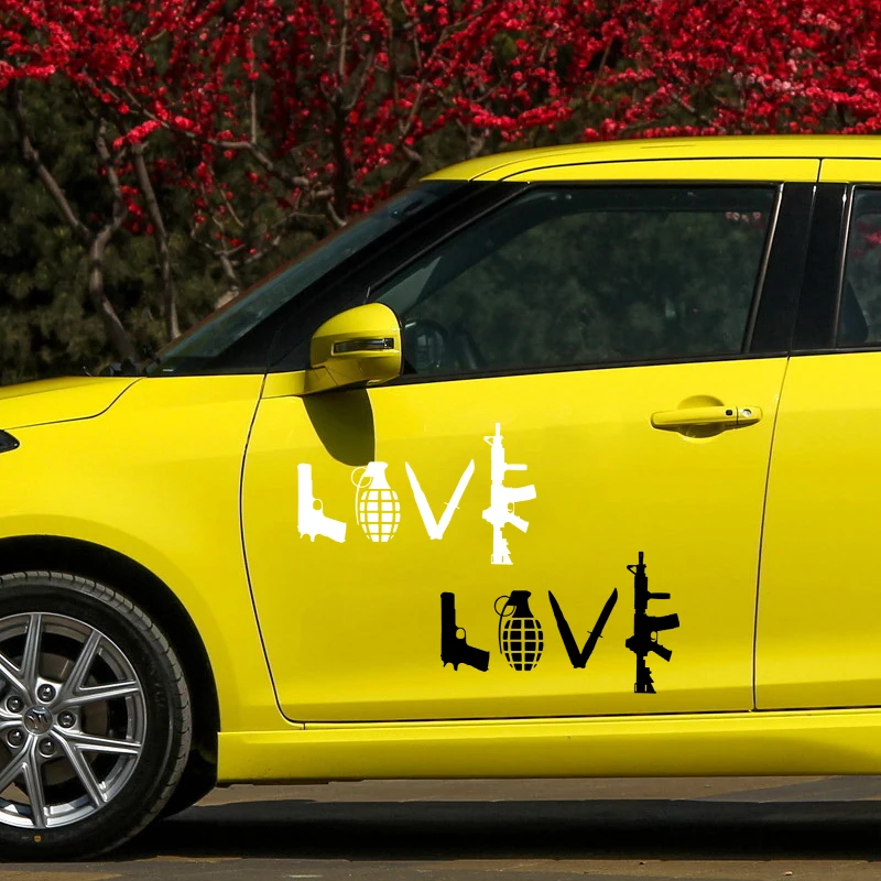 Виниловая наклейка LOVE With Guns для автомобиля ручная граната автомобильные