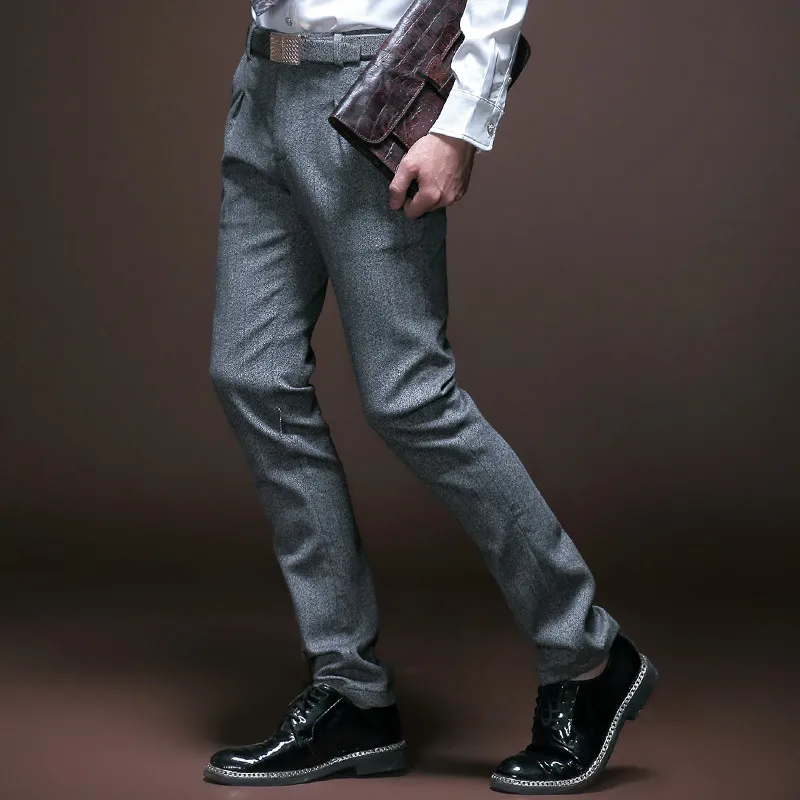 Бесплатная доставка новые модные мужские повседневные осенние брюки в клетку