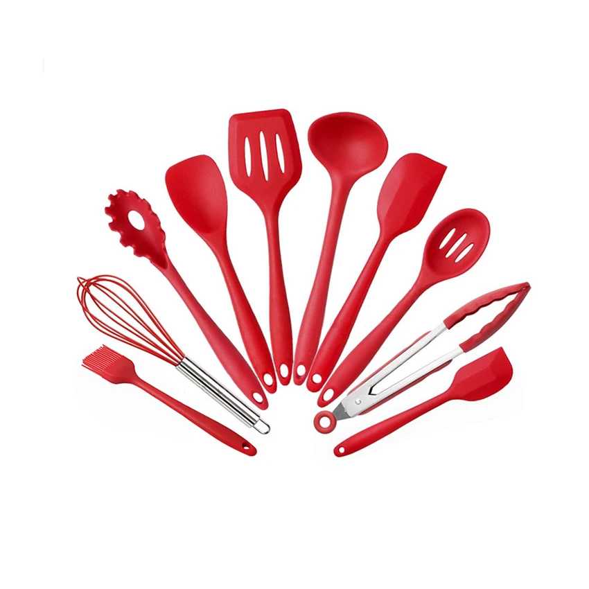 Набор кухонной утвари из пищевого силикона FDA-10 кухонных принадлежностей черная