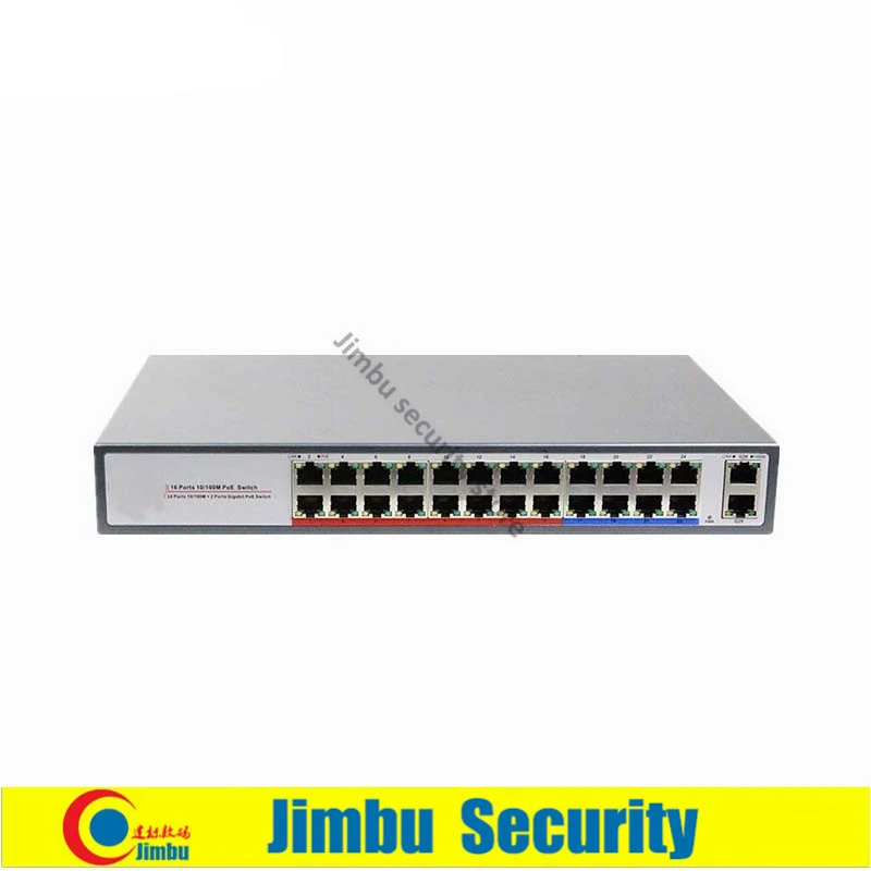 

16 Port 10/100Mbps PoE Switch with 2 Gigabit Ethernet 10/100/1000M RJ45 +8 network interface