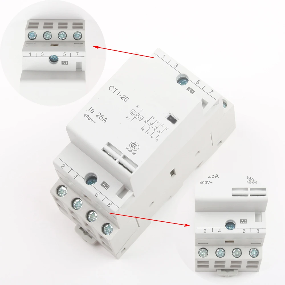 CT1-25 16A 20A 25A 4P 220 V/230 V 50/60HZ Din rail бытовой ac Контактор В соответствии с стандартом 4NO бытовой Соединительный модуль auxiliar de partida