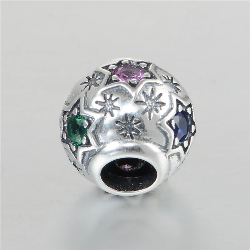 Crystal Stars Clear Cz Paved 925 Sterling Silver Charms Beads Fit Chamilia Pandora Charm Bracelet Jewelry DIY | Украшения и