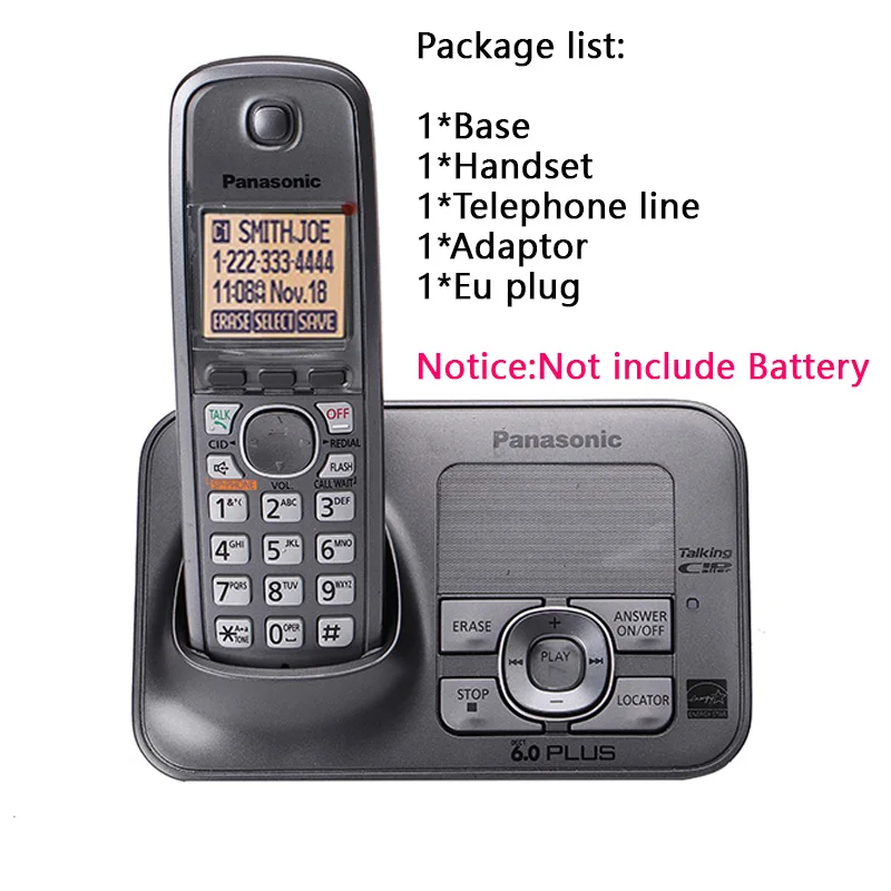 One handset Grey DECT6.0 Беспроводная телефонная трубка беспроводной телефон с системой ответа Handfree внутренний домофон английский испанский язык для дома - Цвет: One handset Grey