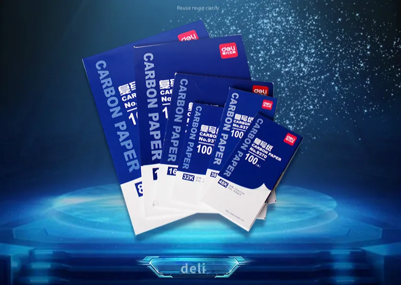 Deli 9370 \ 9372 \ 9374 \ 9375 \ 9376 \ 9378 углеродная бумага двухсторонняя безуглеродная копировальная бумага тонкая 100 листов печать и бумага для окраски