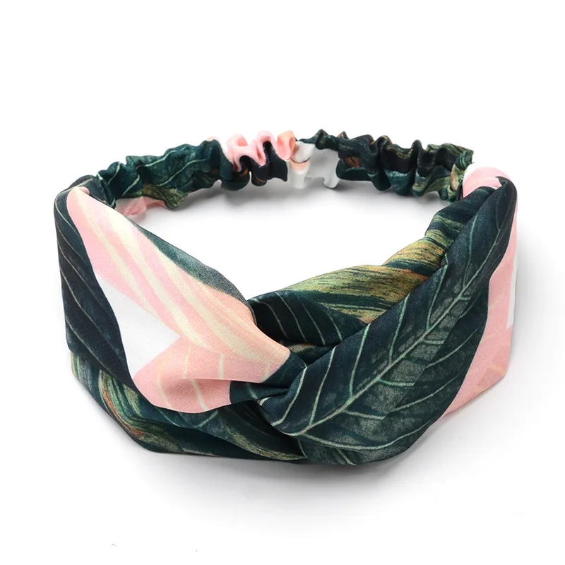 Повязка на голову женская с узлом Модный Эластичный Тюрбан зелеными банановыми