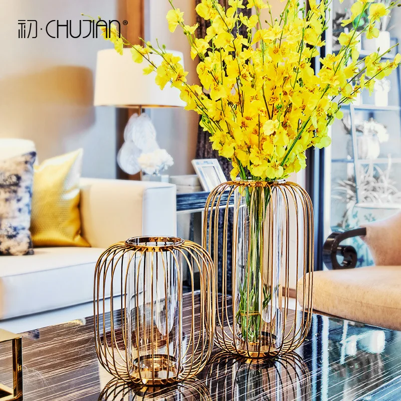 Американский креативный дом гостиная кованая железная ваза сушеный цветок
