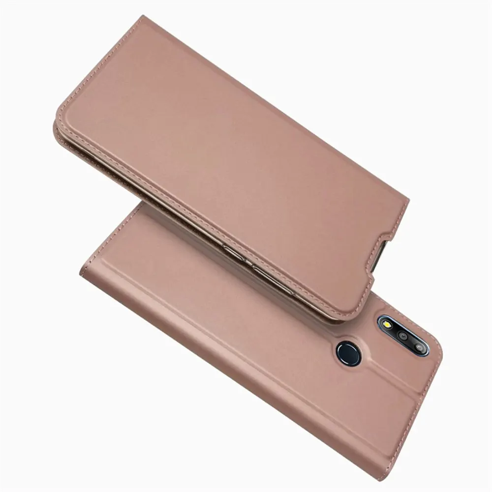 Роскошный кожаный флип-чехол-книжка для Asus Zenfone Max Pro(M1) ZB601KL ZB602K ZB633KL ZA550KL ZB631KL ZB570TL ZE554KL - Цвет: Rose Gold