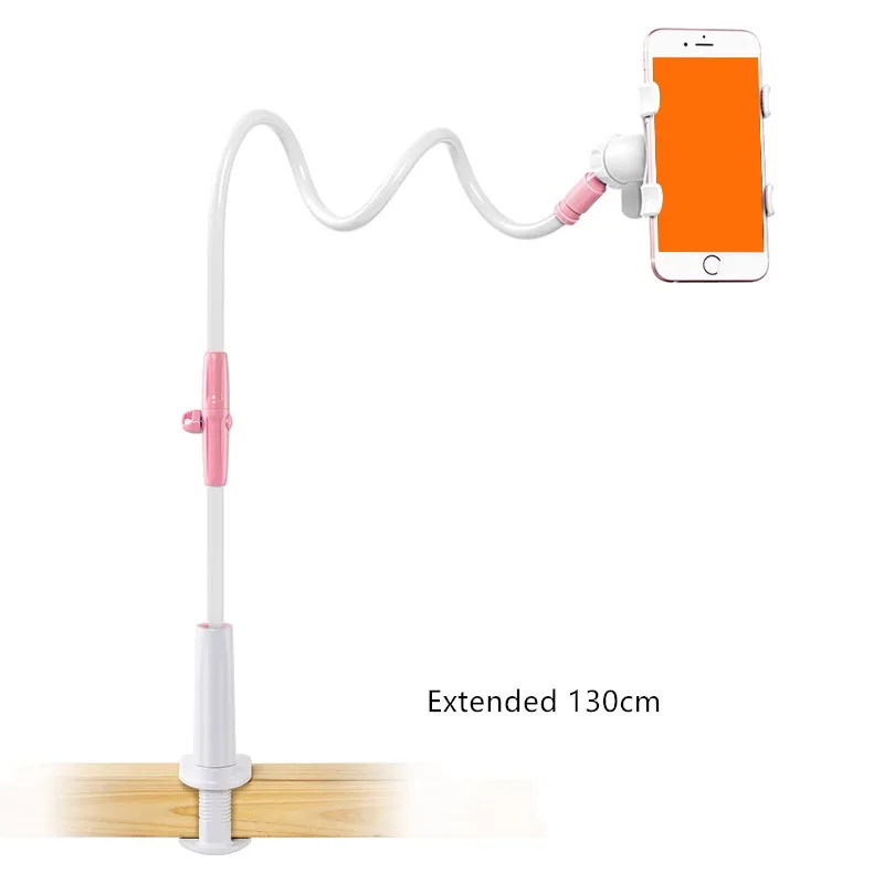 Pink 130 GUSGU держатель для телефона, Гибкий Длинный держатель для мобильного телефона, подставка для iPhone 7, держатель для сотового телефона, стол для телефона - Цвет: Pink 130