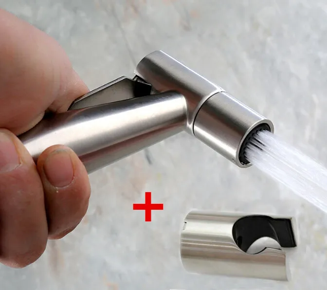 

SUS304 Stainless Steel Shattaf Toilet Bidet Spray Hand Held Portable Bidet Shower sprayer Brushed Nickel BD787