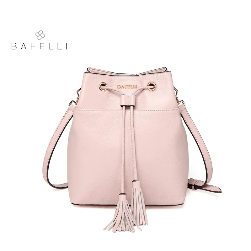 Сумка через плечо BAFELLI Женская из натуральной кожи с кисточками|Сумки ручками| |