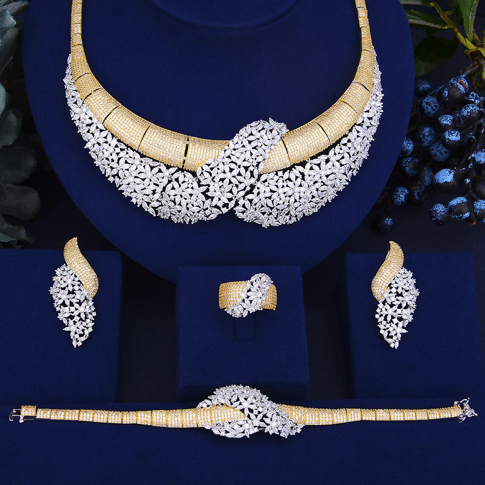 GODKI Trendy Luxury Geometry African Necklace Earring Set Jewelry Sets For Women Wedding Zircon CZ Dubai Bridal jewelry 2019 | Украшения и