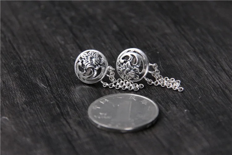 2018 Special Offer Real Brinco S925 Pure Restoring Ancient Ways Tassels Eardrop Fashion And Personality Old Earrings Allergy | Украшения и