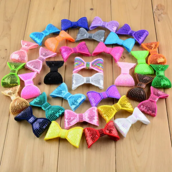 Горячая Распродажа 100 шт./лот Новый 2 дюймовый неоновый бант с блестками вышитые