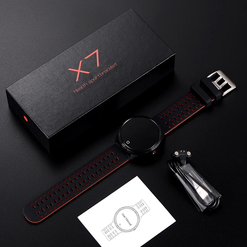 

New sports bracelet X7 IP68 professional waterproof multi-sports mode health wristband with heart rate blood pressure monitoring