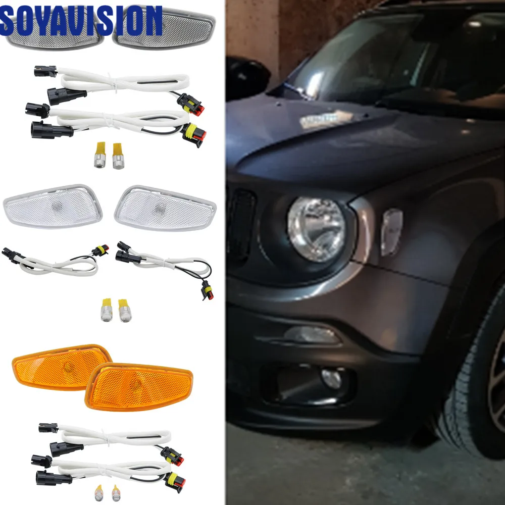 Для Jeep Renegade 2014-2019 стороны отражения WarningTurn сигнал светильник для Ренегат спереди