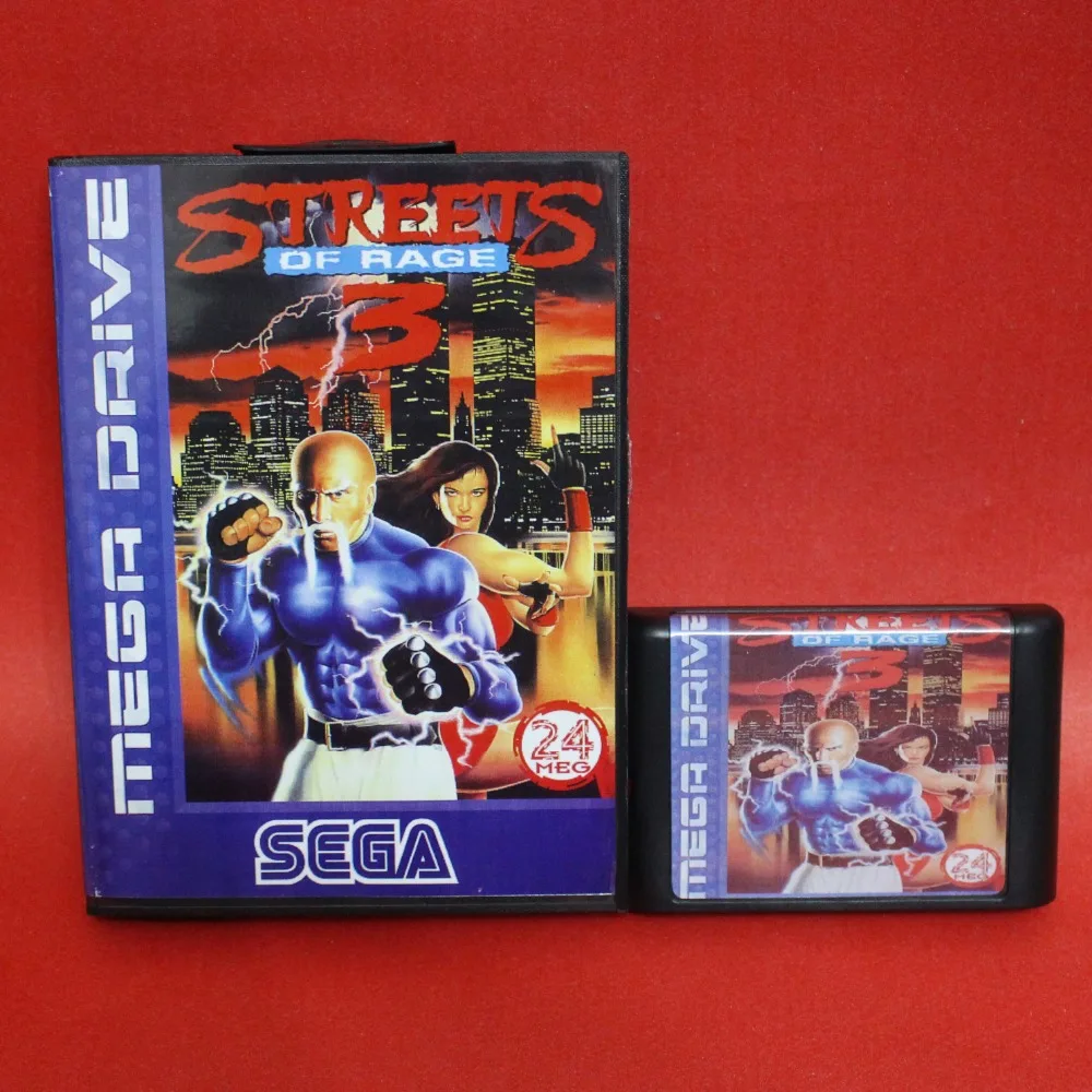 Улицы ярости 3 16 бит MD карточная игра с коробку для Sega MegaDrive игровая консоль