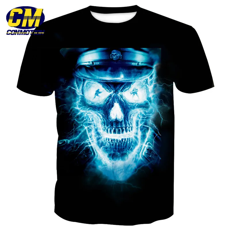 Мужская футболка с коротким рукавом и принтом черепа | одежда