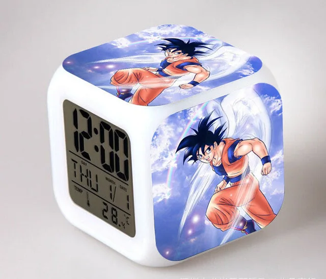 Сливовый Японский аниме DRAGON BALL Sou Goku светодиодный 7 цветов вспышка цифровой будильник часы детский ночник спальня часы-будильник - Цвет: Сливовый