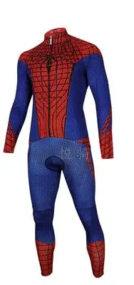 Jersey BIB Pants Супер герой Велоспорт Джерси набор мужчин с длинным рукавом Дорожный велосипед одежда мужской триатлон костюм Майо mtb велосипед одежда комплект платье - Цвет: Jersey BIB Pants
