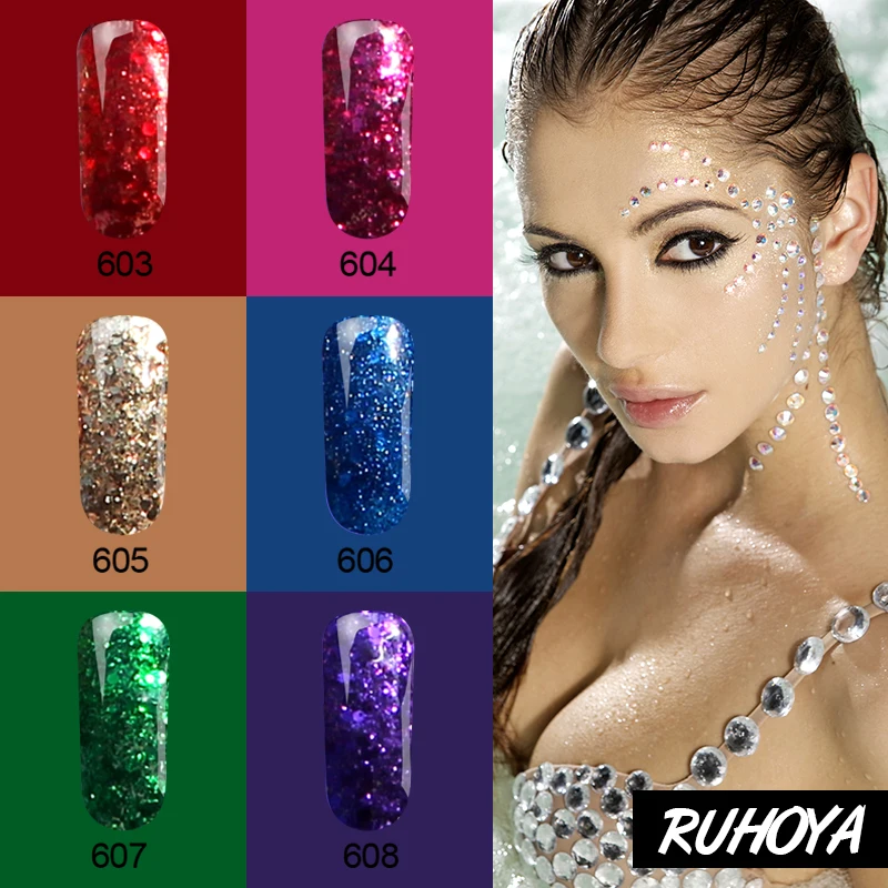 Ruhoya французский клей для ногтей Стразы украшения гель лак Полупостоянный Блеск
