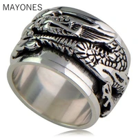 boutique jewelry 925 sterling silver jewelry domineering wide finger ring dragon pattern transport ring mens ring
