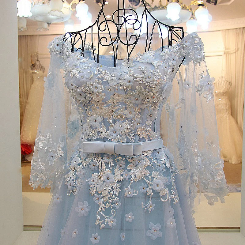 LS65441 длинное платье вечернее длиной до пола выпускного вечера с цветами