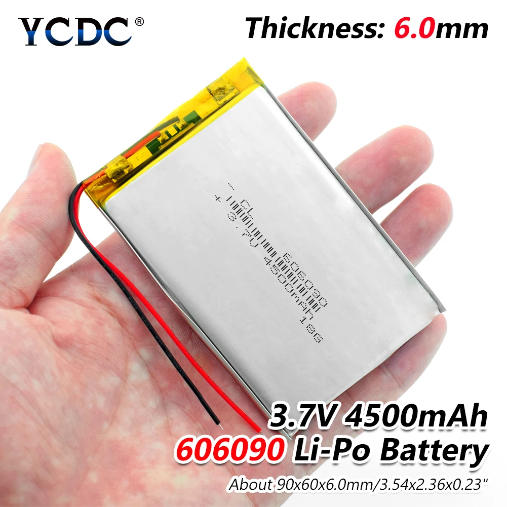 1/2/4 шт 3 7 V 4500mAh Li Po Перезаряжаемые Батарея 606090 для MP5 планшетный ПК DVD MID POS машина