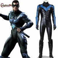 cosplaydiy superhero arkham city cosplay nightwing jumpsuit costume adult men halloween cosplay outfit custom made j30