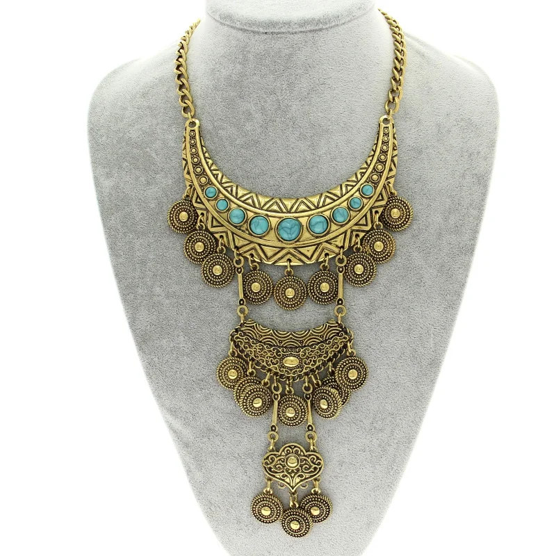 Женское винтажное платье с бусинами из смолы длинное ожерелье и кулоны ручной