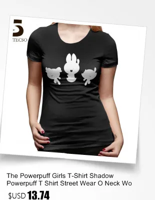 Футболка для девочек The Powerpuff Shadow Powerpuff, уличная одежда, женская футболка с круглым вырезом, фиолетовая, 100 хлопок, модная женская футболка