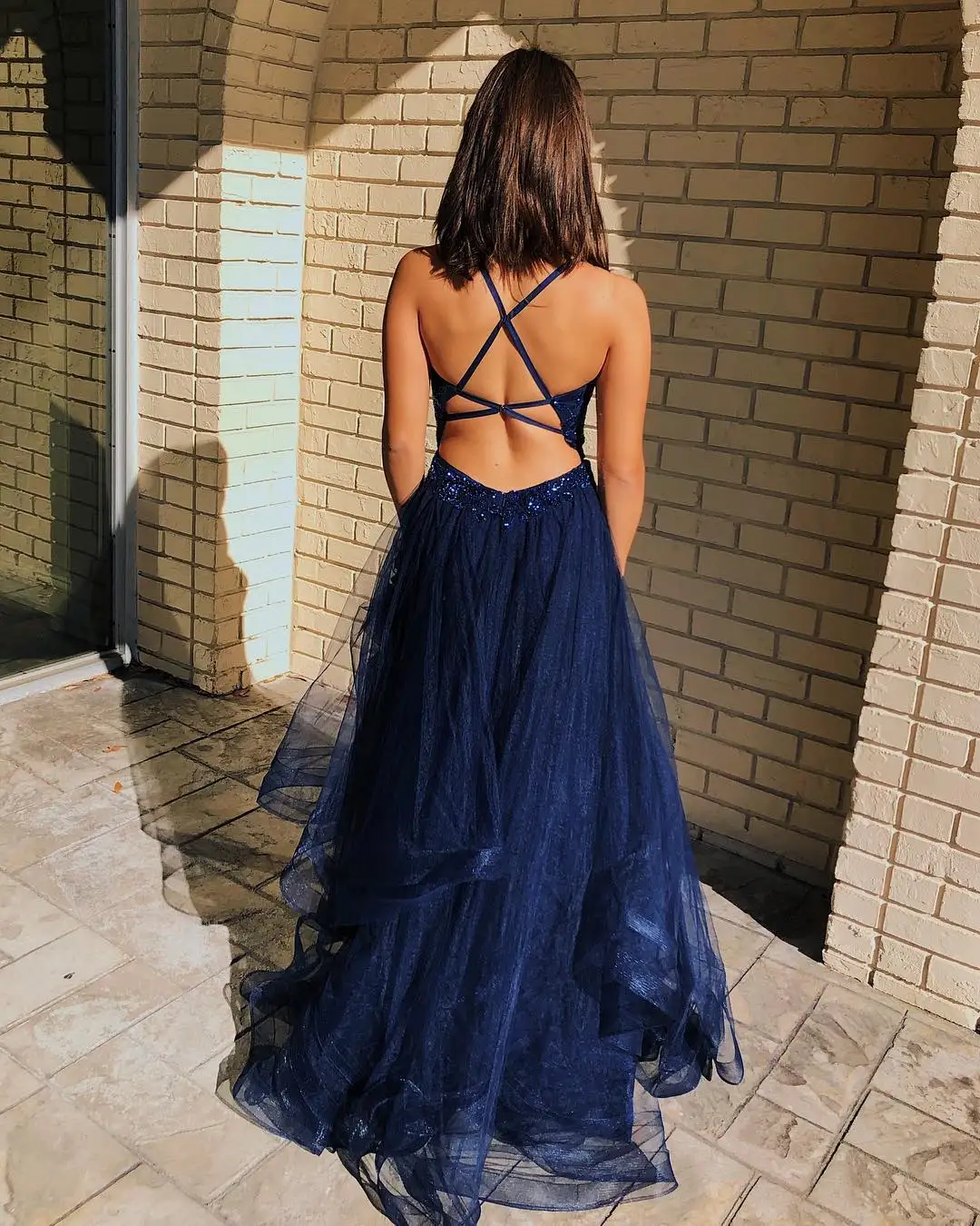 HONGFUYU ТРАПЕЦИЕВИДНОЕ красивое Тюлевое выпускное платье vestidos цветочный горный хрусталь вечерние платья крест-накрест на ремнях сзади