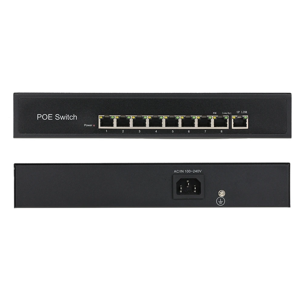 1 + 8 портов 100 Мбит/с PoE выключатель инъектор питания по Ethernet IEEE 802.3af для камер AP VoIP
