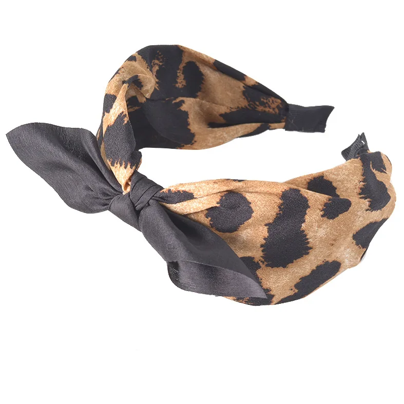 2019 New Leopard Hairband Big Size Bowknot Hair Band Headband For Girl Ladies Classic Headwear Accessories |