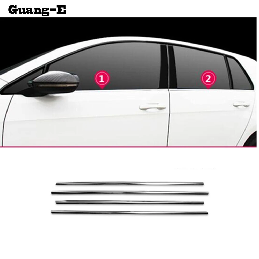 Для VW Volkswagen Golf7 Golf 7 2014 2015 2016 2017 автомобиля Нержавеющая сталь Стекло гарнир столб