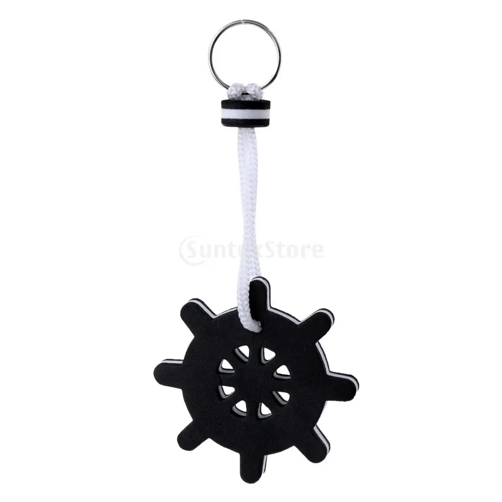 Black Wheel Доски для серфинга/Якорь/руль в форме пены плавающее кольцо для ключей воды жизнерадостный брелок морских лодок парусная лодка поплавок - Цвет: Black Wheel