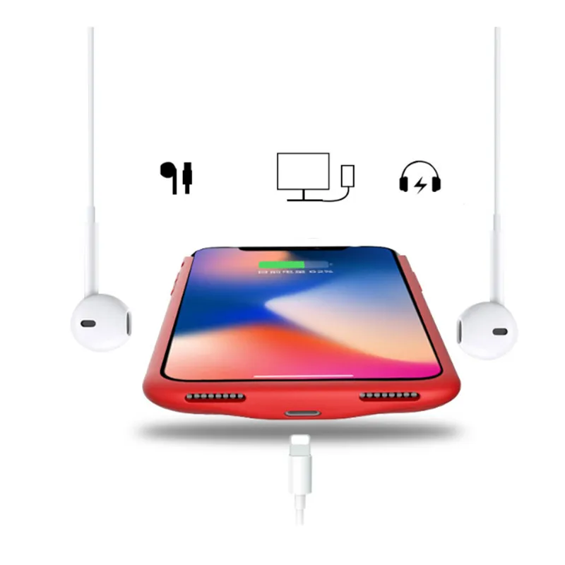 Чехол для аккумулятора iPhone X 4000 мАч перезаряжаемая портативная внешняя зарядка