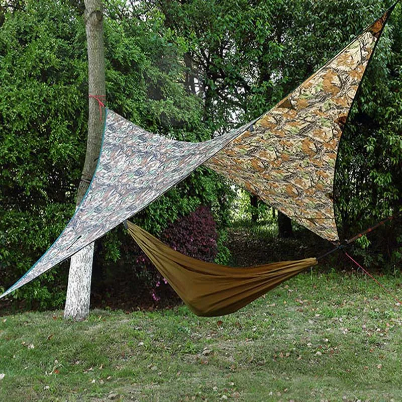 Camouflage B Камуфляж поездки тент для защиты от солнца брезент защищающая от УФ-излучения пляжная тентовая тень Открытый Отдых гамак дождь летать переносной навес - Цвет: Camouflage B