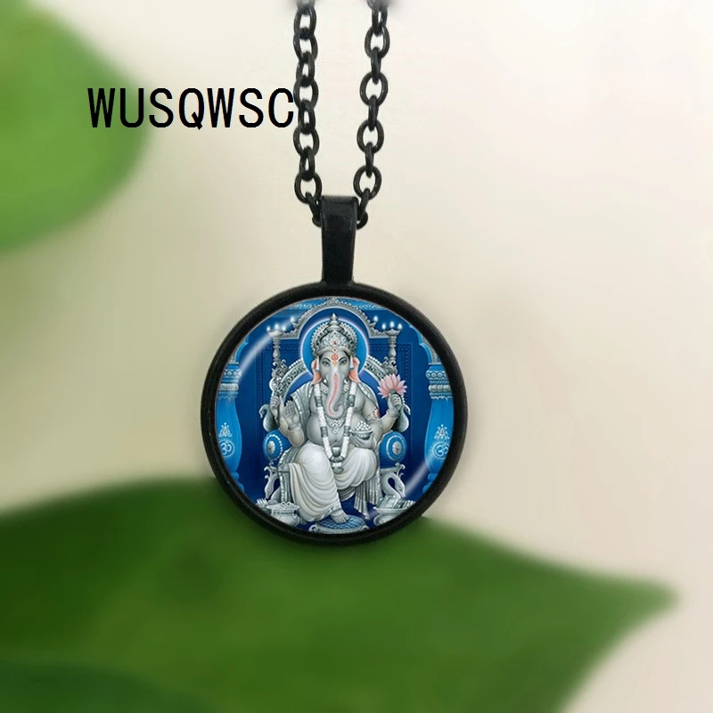 WUSQWSC Lord Ganesh Ganesha Necklace God of Luck Pendant Hindu Elephant Buddha Meditation Spiritual Jewelry |