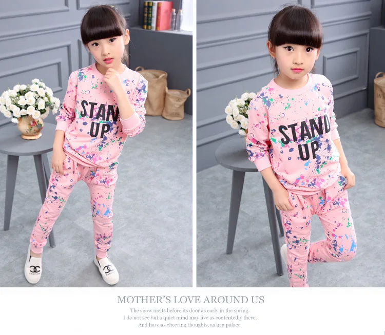 2017 Новые Прибыл Девочка В Детская Одежда Набор Весна Детской Одежды Наборы Baby