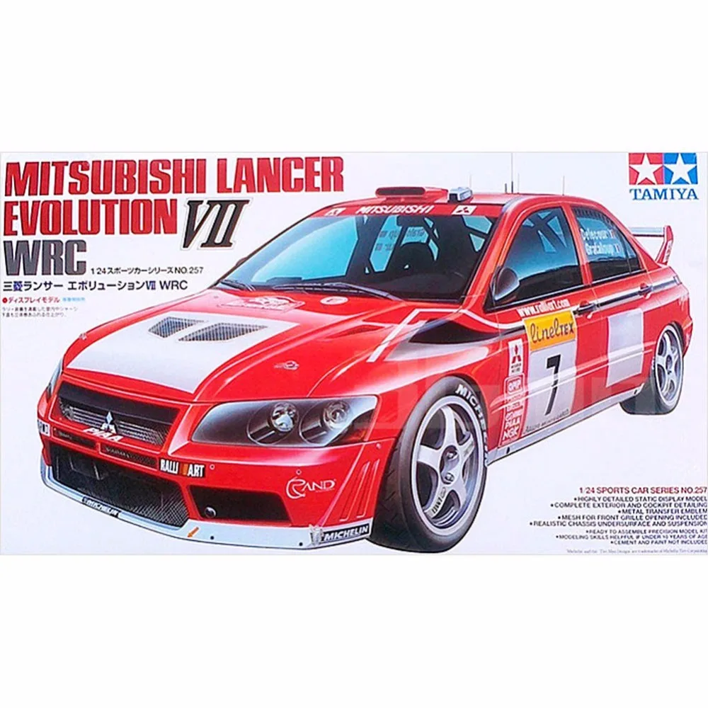 Tamiya 24257 1/24 Lancer Evolution VII Evo7 раллийный автомобиль в сборе масштабная модель