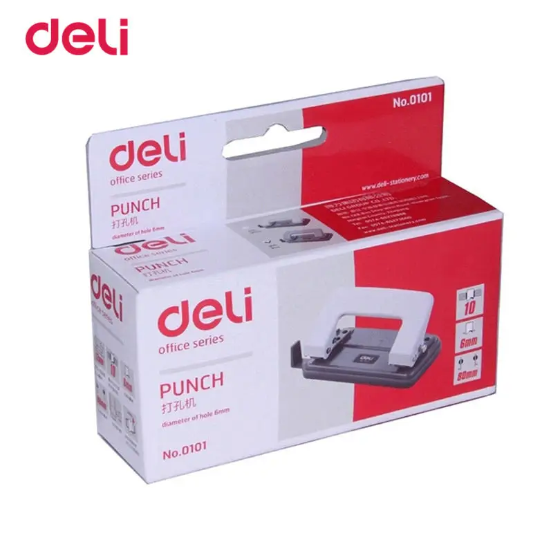 Deli школьный офисный металлический Дырокол с двумя отверстиями ручной для бумаги