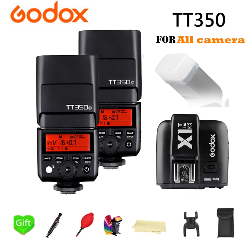 Вспышка GODOX 2x TT350C TT350N TT350S TT350F TT350O для камер Canon Nikon Sony Fujifilm Olympus|Фотовспышки| |