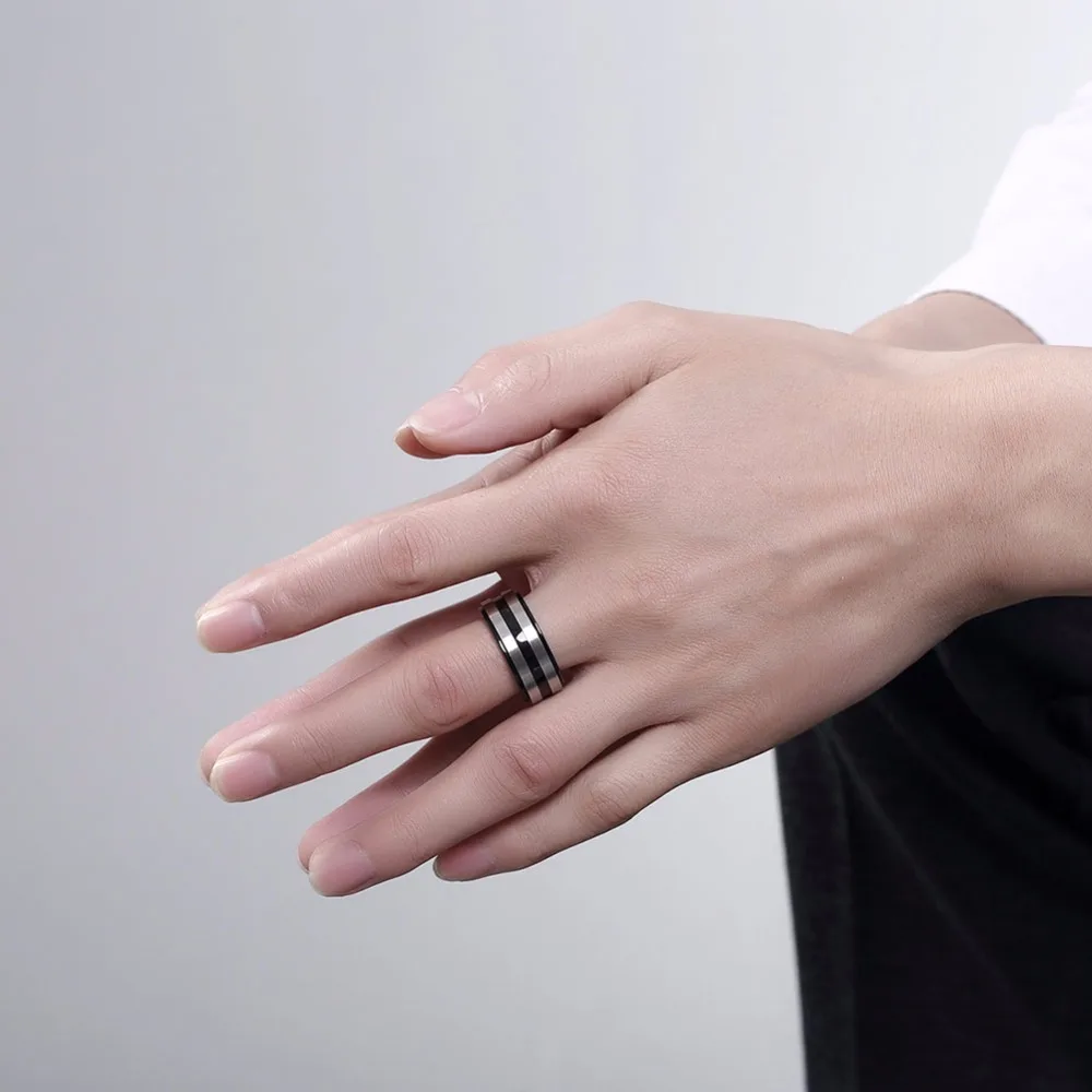 Мода 316L titanuim Сталь Круглый кольцо Повседневное Орна Для мужчин t cool Jewelry 2018